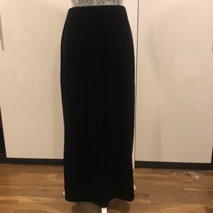 Long black velvet skirt